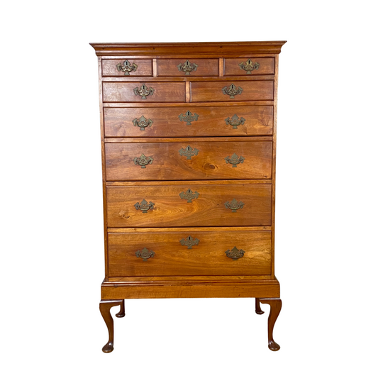 18th C. Walnut Tall Chest on Stand