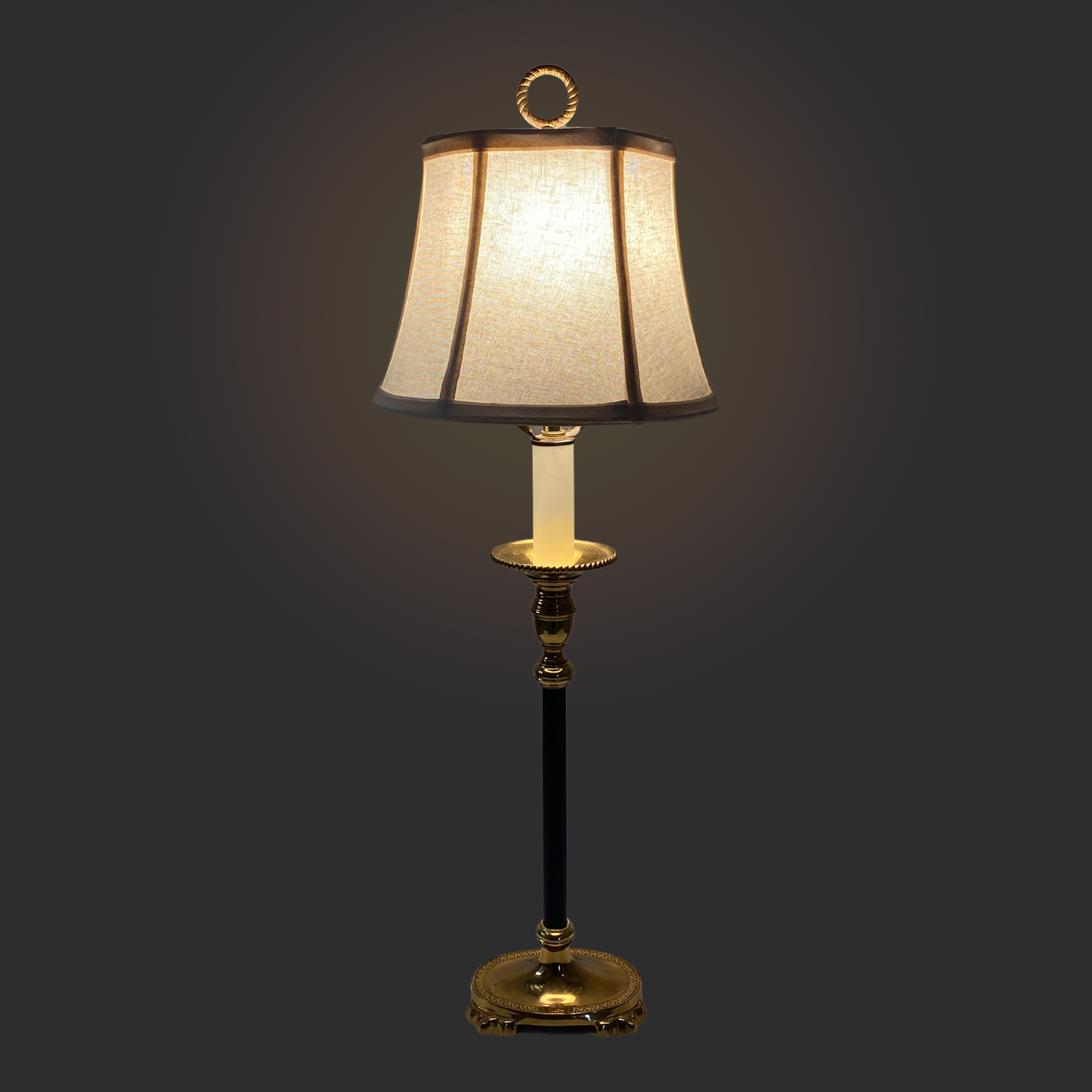 Vintage Regency Brass Candlestick Lamp