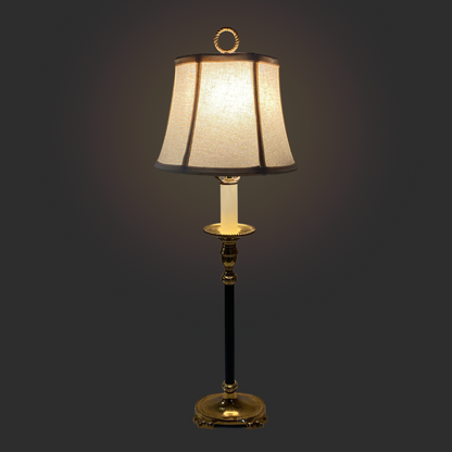 Vintage Regency Brass Candlestick Lamp