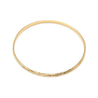 Vintage 1970's Designer Solid 14K Gold Tree Bark Textured Bangle Bracelet, 15g