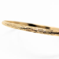 Vintage 1970's Designer Solid 14K Gold Tree Bark Textured Bangle Bracelet, 15g