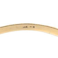 Vintage 1970's Designer Solid 14K Gold Tree Bark Textured Bangle Bracelet, 15g