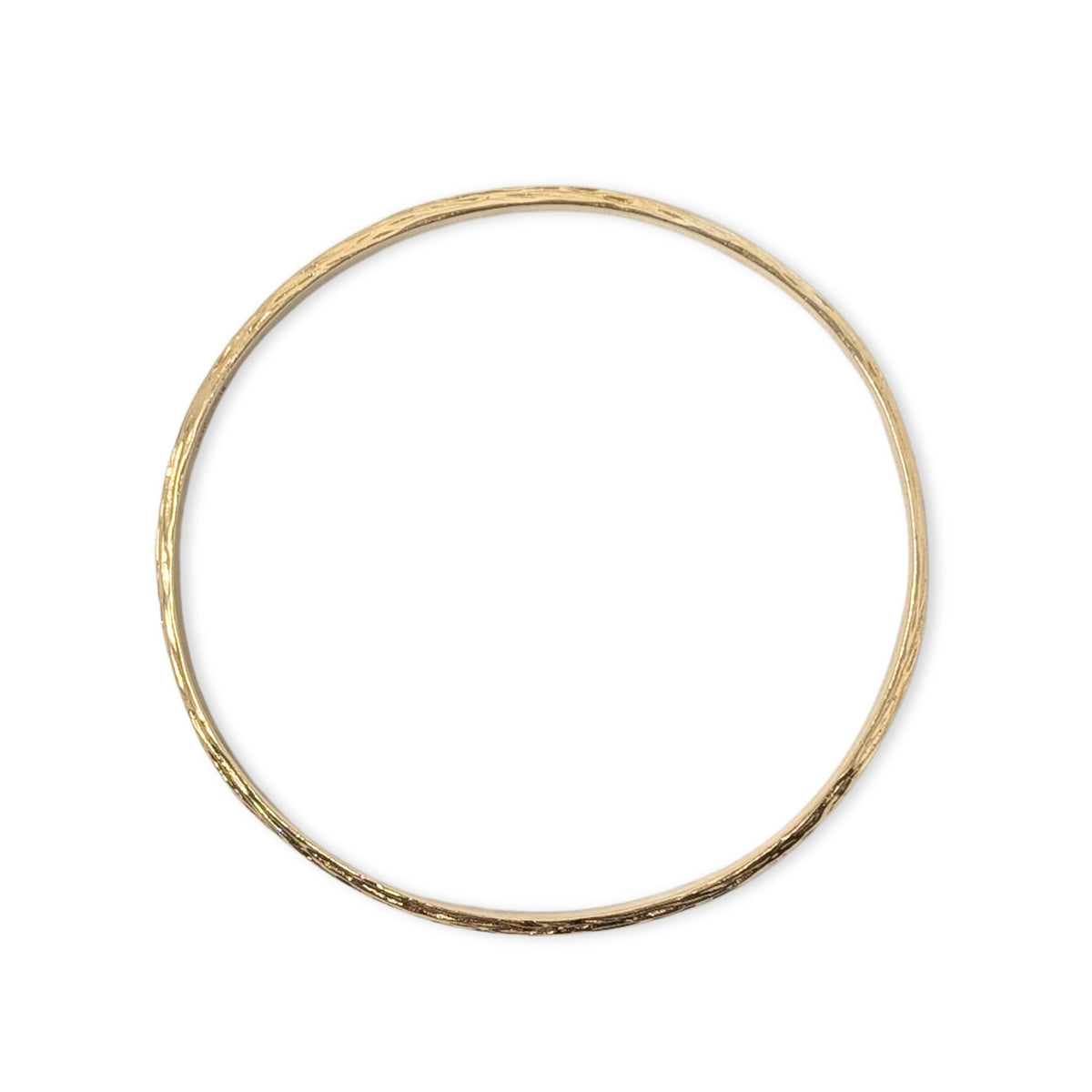 Vintage 1970's Designer Solid 14K Gold Tree Bark Textured Bangle Bracelet, 15g
