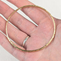 Vintage 1970's Designer Solid 14K Gold Tree Bark Textured Bangle Bracelet, 15g