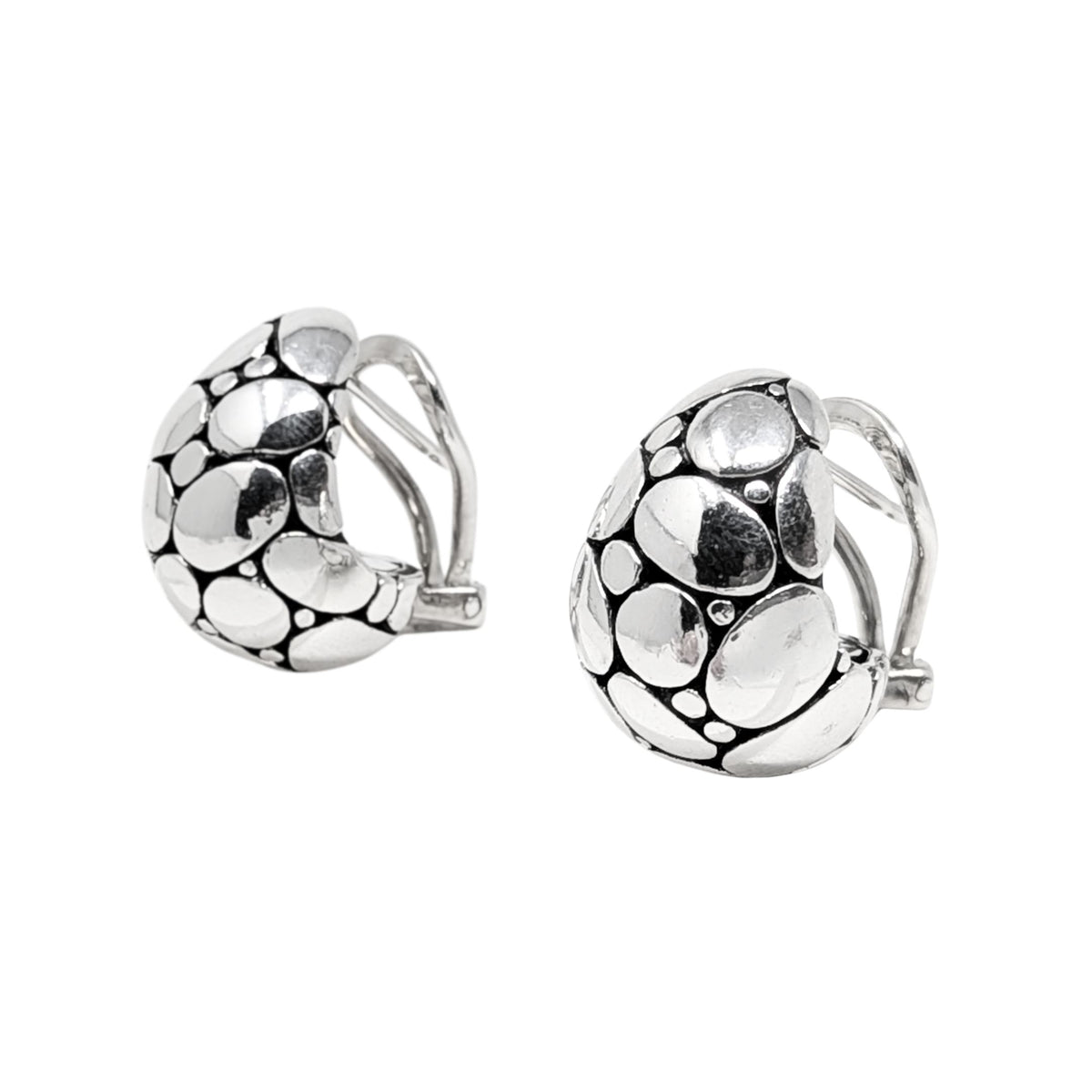 John Hardy Sterling Silver Kali Pebble Huggie Hoop Earrings