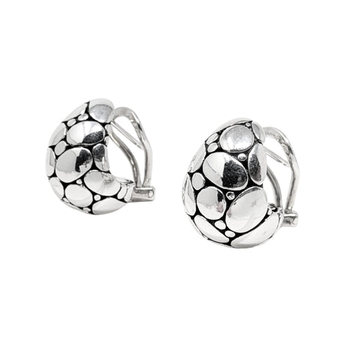 John Hardy Sterling Silver Kali Pebble Huggie Hoop Earrings