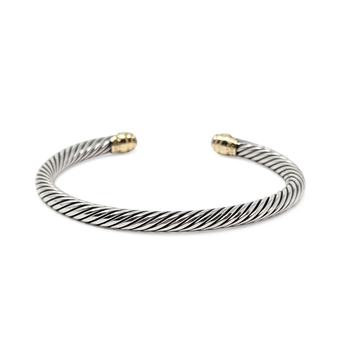 David Yurman Sterling/14K Gold Classic Cable Cuff Bracelet, Raspberry Ruby, 7"