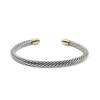 David Yurman Sterling/14K Gold Classic Cable Cuff Bracelet, Raspberry Ruby, 7"