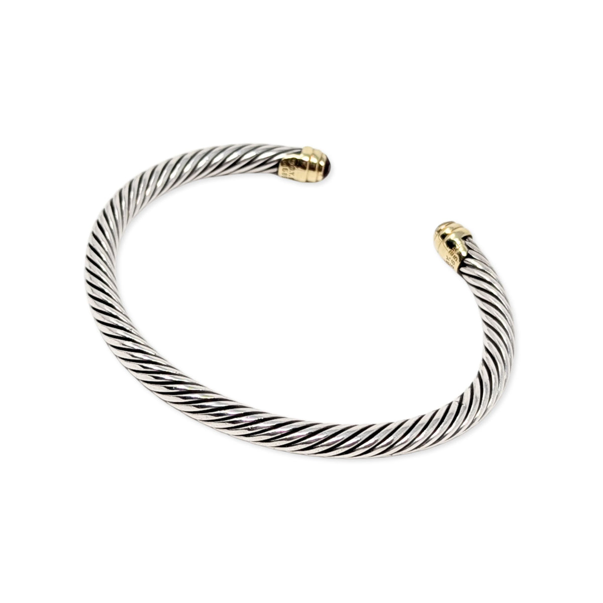 David Yurman Sterling/14K Gold Classic Cable Cuff Bracelet, Raspberry Ruby, 7"