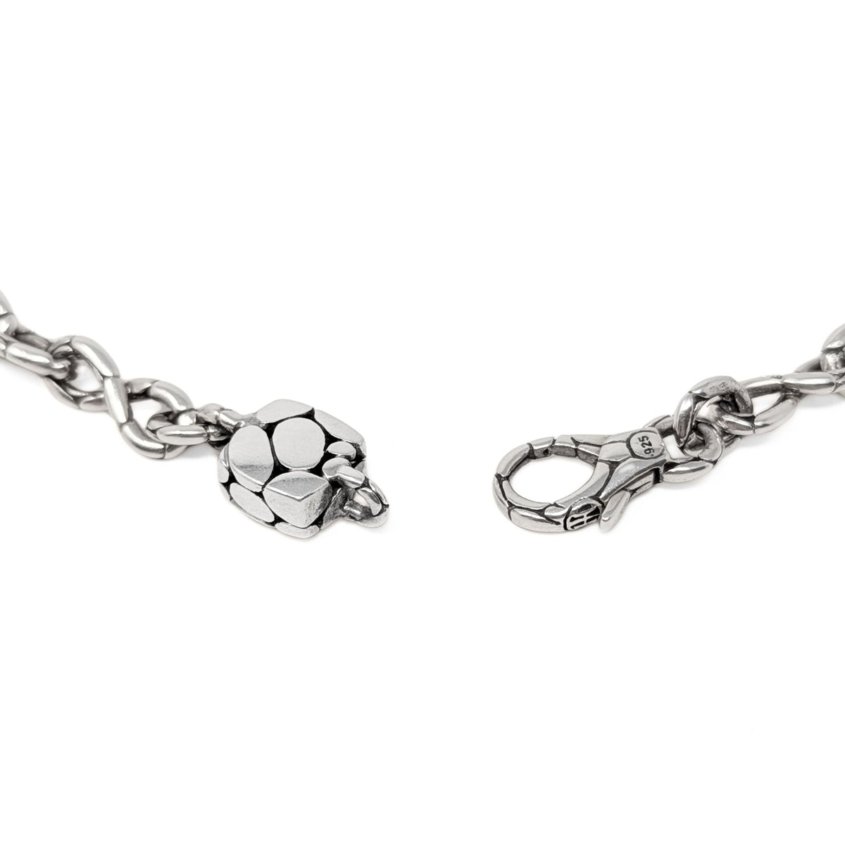John Hardy Heritage Kali Pebble Sterling Silver 16" Station Necklace - 52g