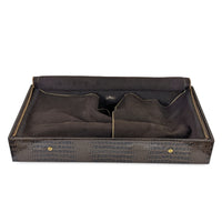 Vintage Gorham Faux Alligator Anti-Tarnish Flatware Chest w/ Tray & Sleeve