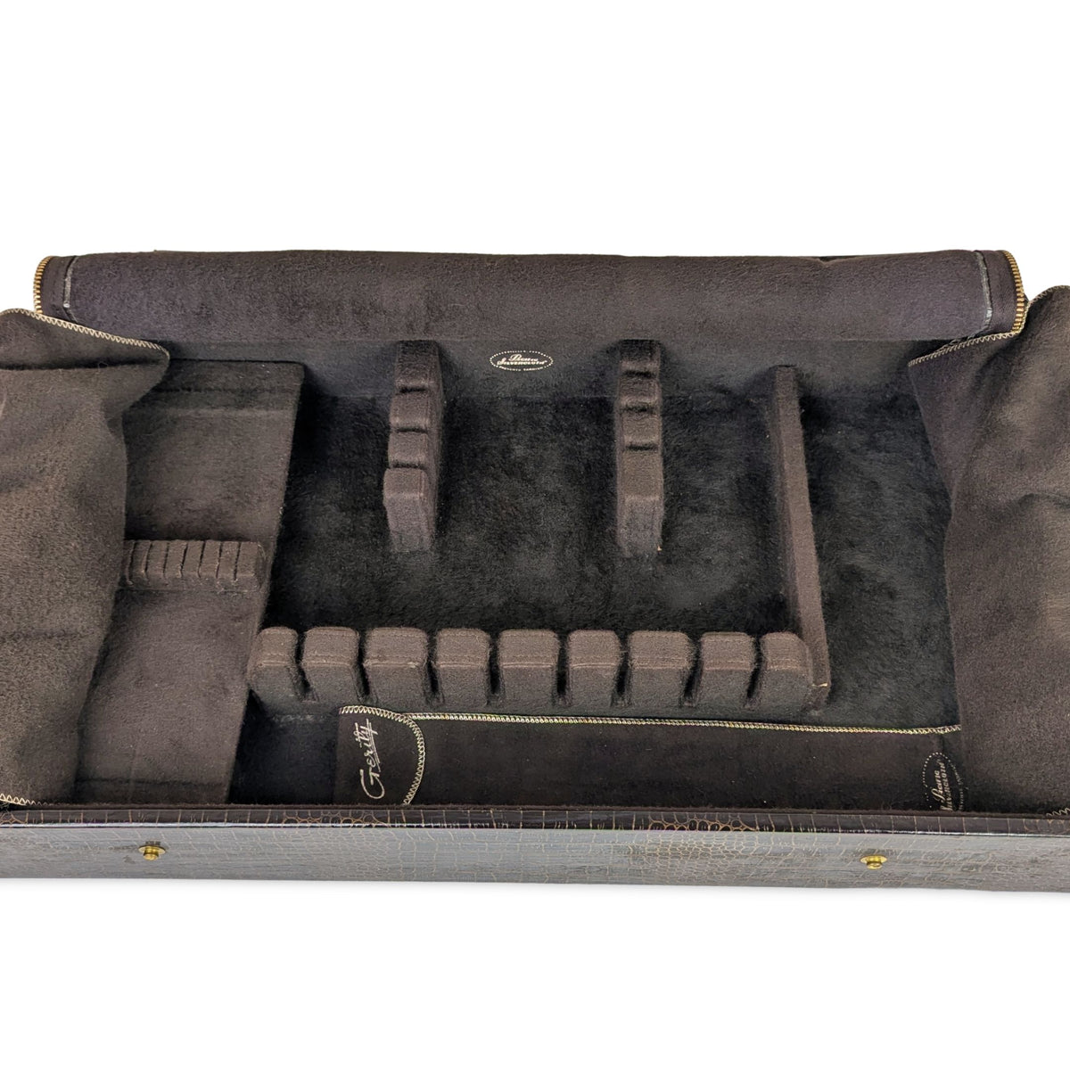 Vintage Gorham Faux Alligator Anti-Tarnish Flatware Chest w/ Tray & Sleeve