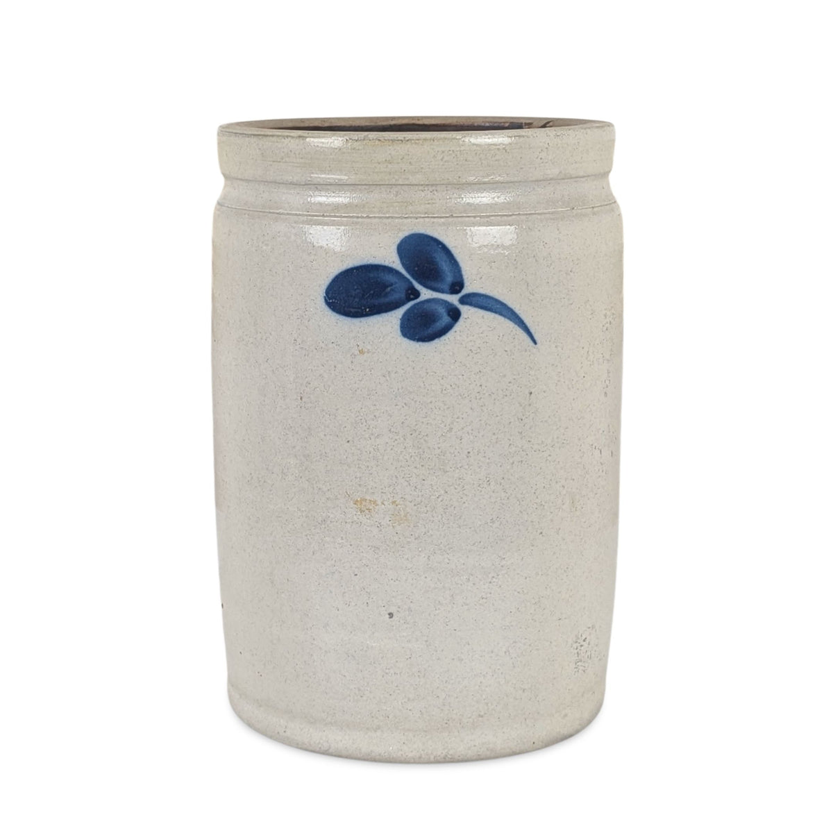 Antique 19th c. Peter Herrmann Baltimore 1 Gal 10" Stoneware Crock, Clover Motif
