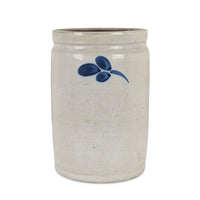 Antique 19th c. Peter Herrmann Baltimore 1 Gal 10" Stoneware Crock, Clover Motif