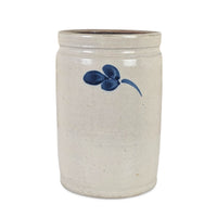 Antique 19th c. Peter Herrmann Baltimore 1 Gal 10" Stoneware Crock, Clover Motif