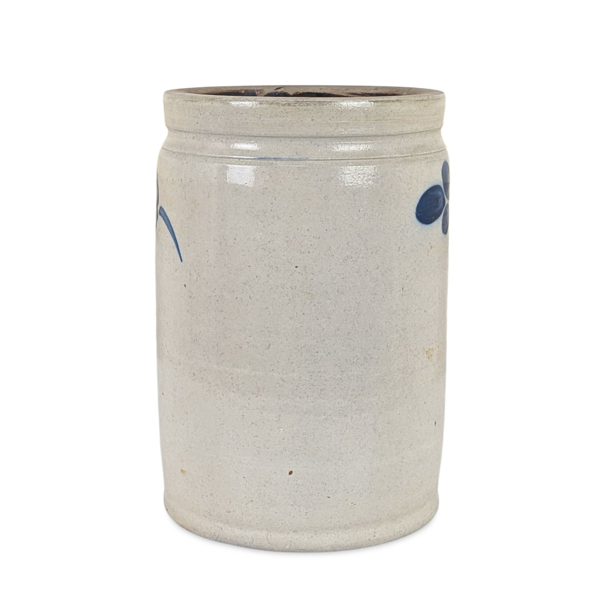 Antique 19th c. Peter Herrmann Baltimore 1 Gal 10" Stoneware Crock, Clover Motif