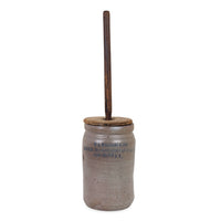 Antique 1-Gal Stoneware Butter Churn W L Williams & Brother, Oak Grove VA, 19.5"