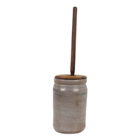 Antique 1-Gal Stoneware Butter Churn W L Williams & Brother, Oak Grove VA, 19.5"
