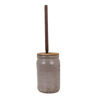 Antique 1-Gal Stoneware Butter Churn W L Williams & Brother, Oak Grove VA, 19.5"