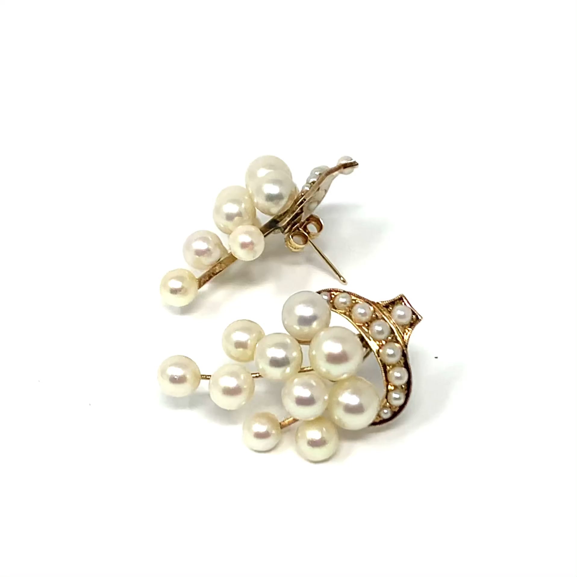 14K Gold Vintage Pearl Grape Cluster Earrings – Goodman's Interiors &  Antiques