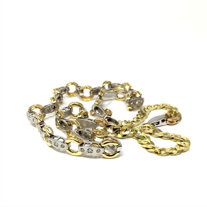 14K Gold 42 Diamond Matte White & Yellow Gold Necklace