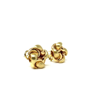 18K Italian Designer 18mm Button Omega-Back Earrings