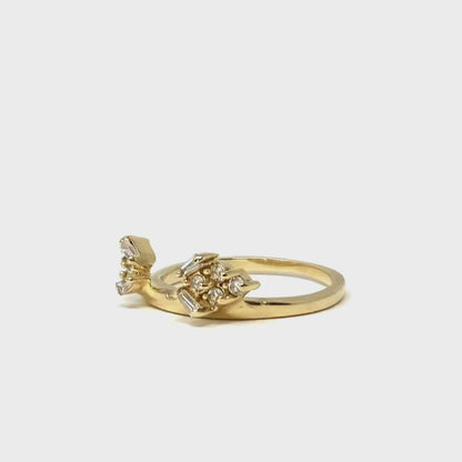 14K Gold .33TCW Diamond Wedding Wrap Ring - Size 5.75