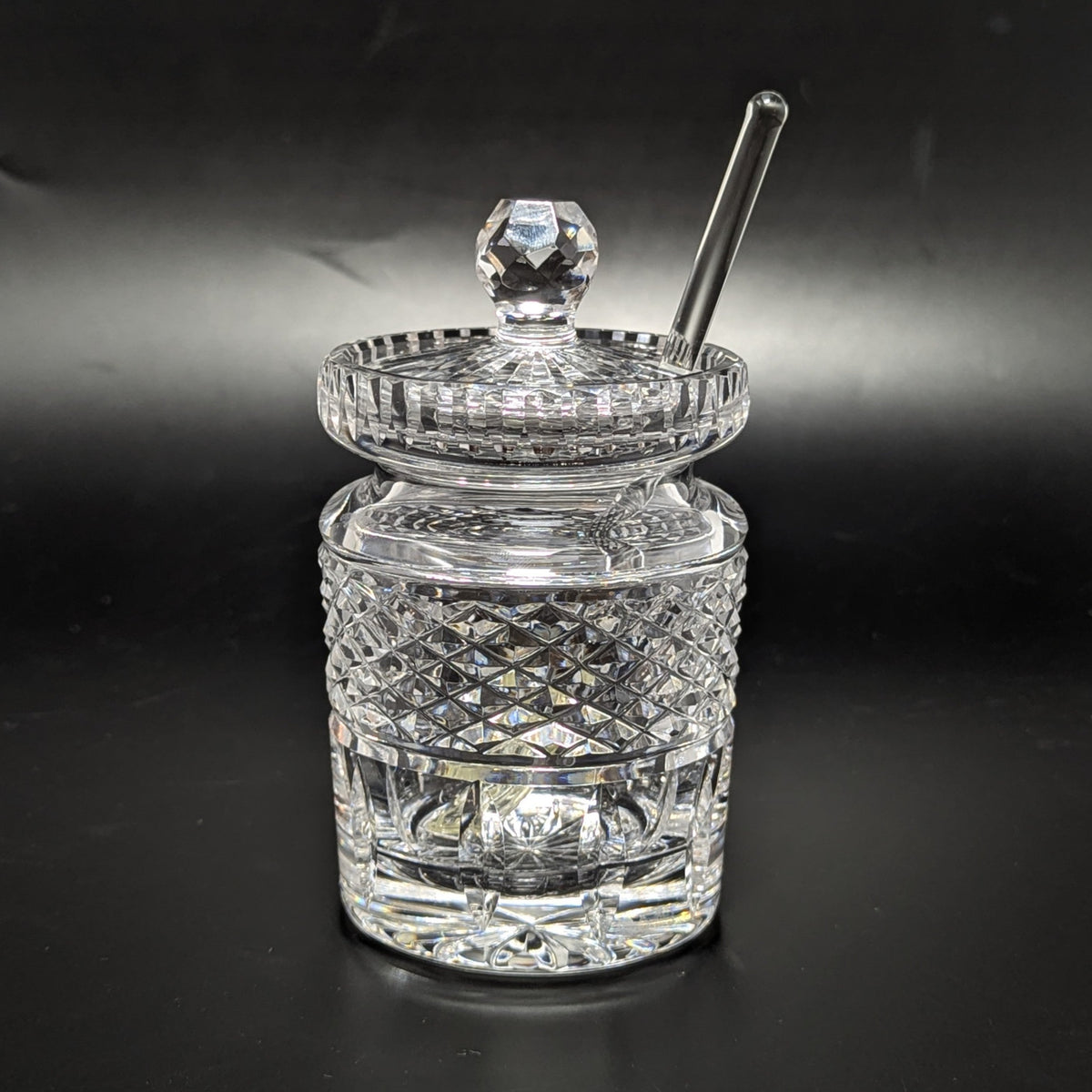 Waterford Crystal Lidded Honey Jar w/ Spoon
