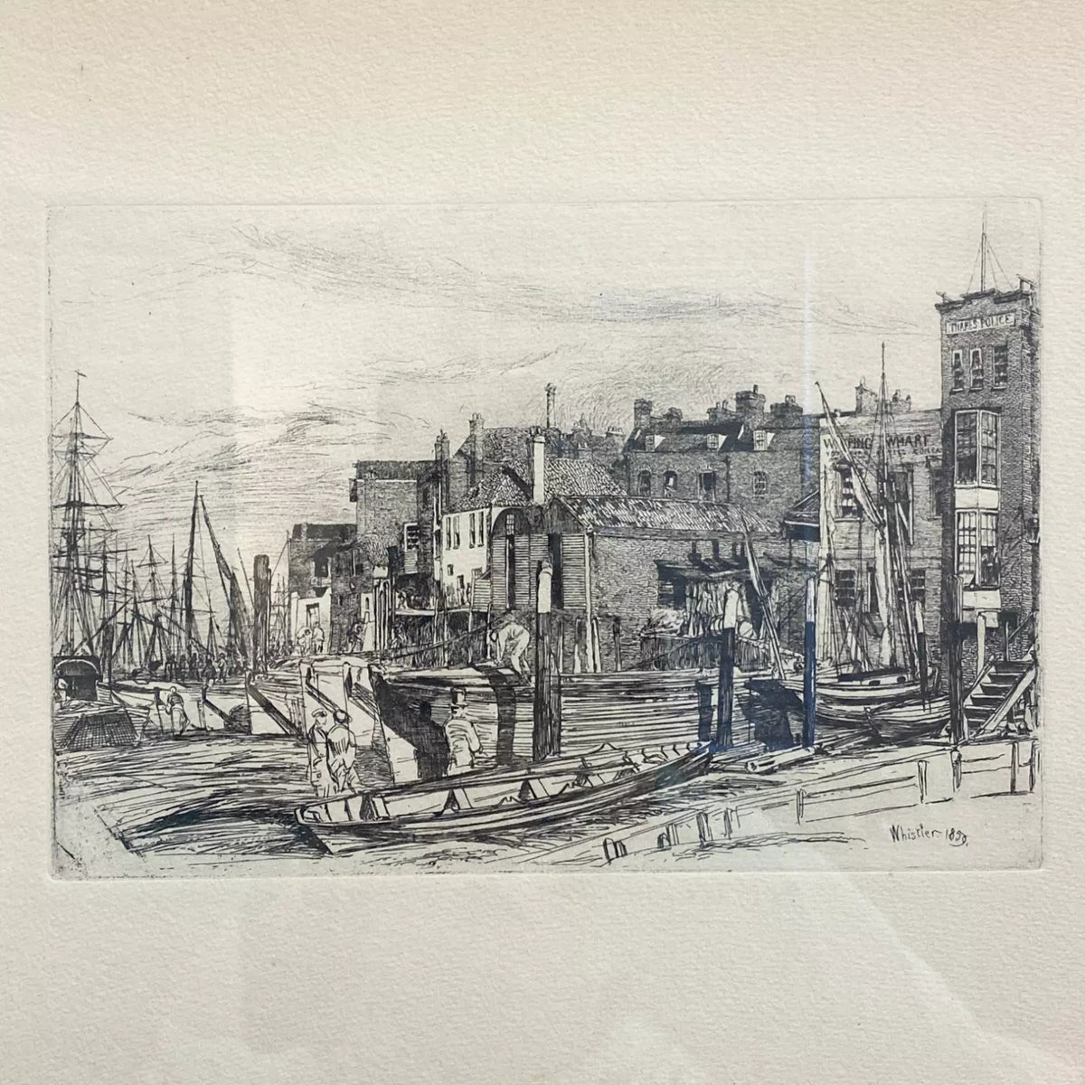 "Thames Police" by James McNeill Whistler Reproduction Etching