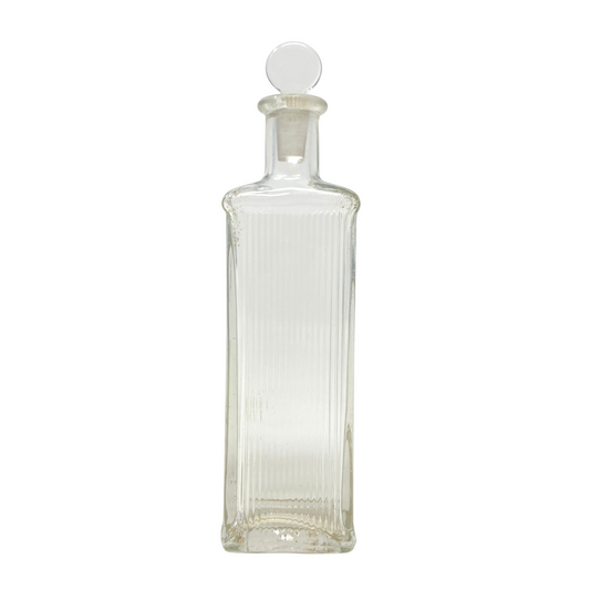 Antique Clear Glass Poison / Apothecary Bottle