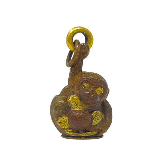 Antique Bronze Monkey Compass Watch Fob / Charm