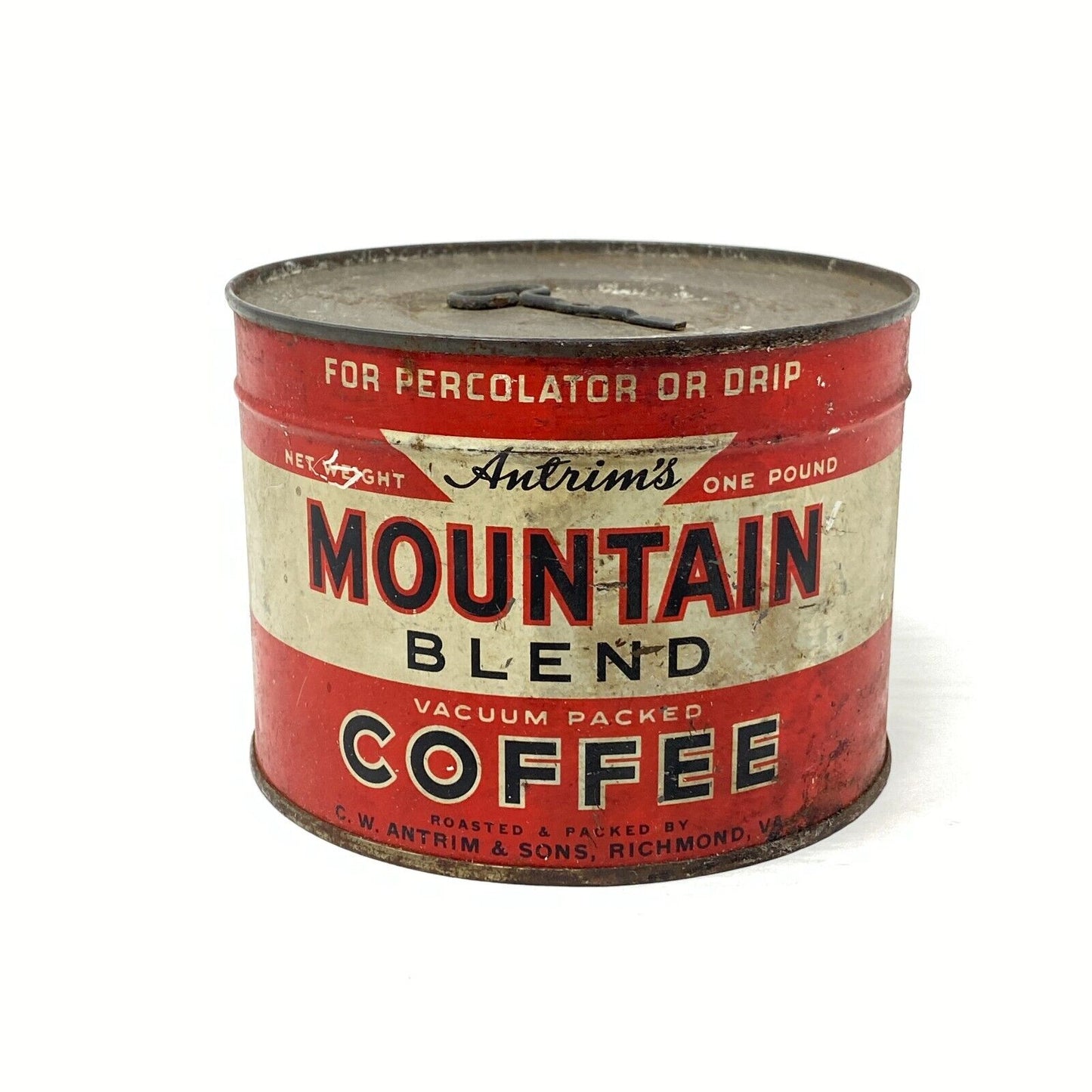 Antique Antrim's Mountain Blend Unopened Coffee Tin - Richmond, VA