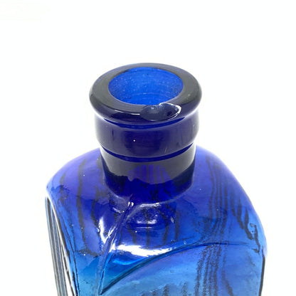Antique Cobalt Glass 8oz KS-1 English Admirality Utility Bottle w/ Arrow
