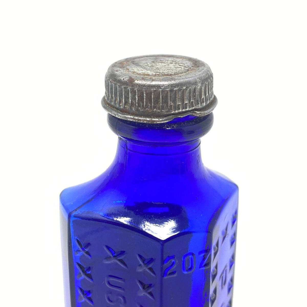 Antique Cobalt Blue 2oz. Carbolic Acid Canadian Poison Bottle