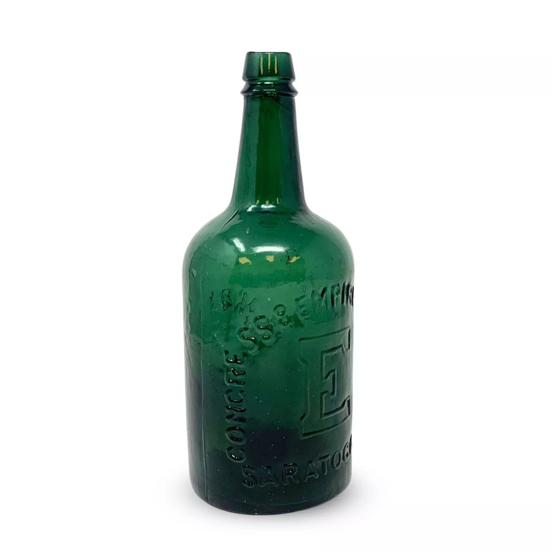 Congress & Empire Springs Co. Antique Green Glass Water Bottle