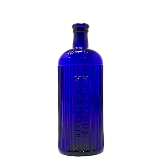 Antique English Cobalt Blue Permal Solution KO-72 Poison Bottle