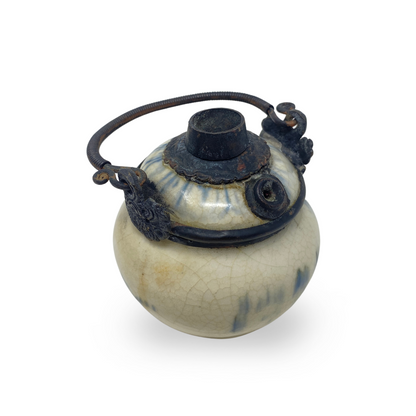 Antique Chinese "Bleu de Hue" Porcelain Herbal Pot