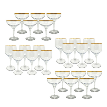 Vintage Lenox “Laurent” White Wine & Champagne Glasses (Set of 24)