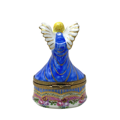 Limoges France Hand Painted by F.B. "Winged Angel" Trinket Box
