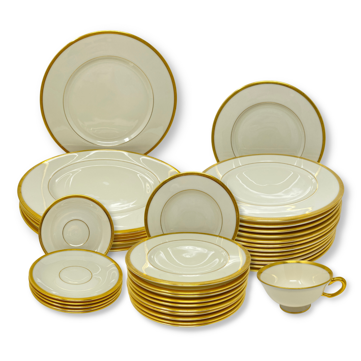 Lenox Presidential Tuxedo Gold 37pc Fine China Set