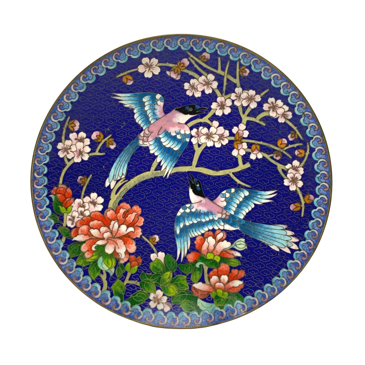 Ching-t'ai-Ian Artist Workshop "Azure-Winged Magpie" Cloisonné Plate