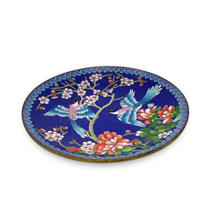 Ching-t'ai-Ian Artist Workshop "Azure-Winged Magpie" Cloisonné Plate