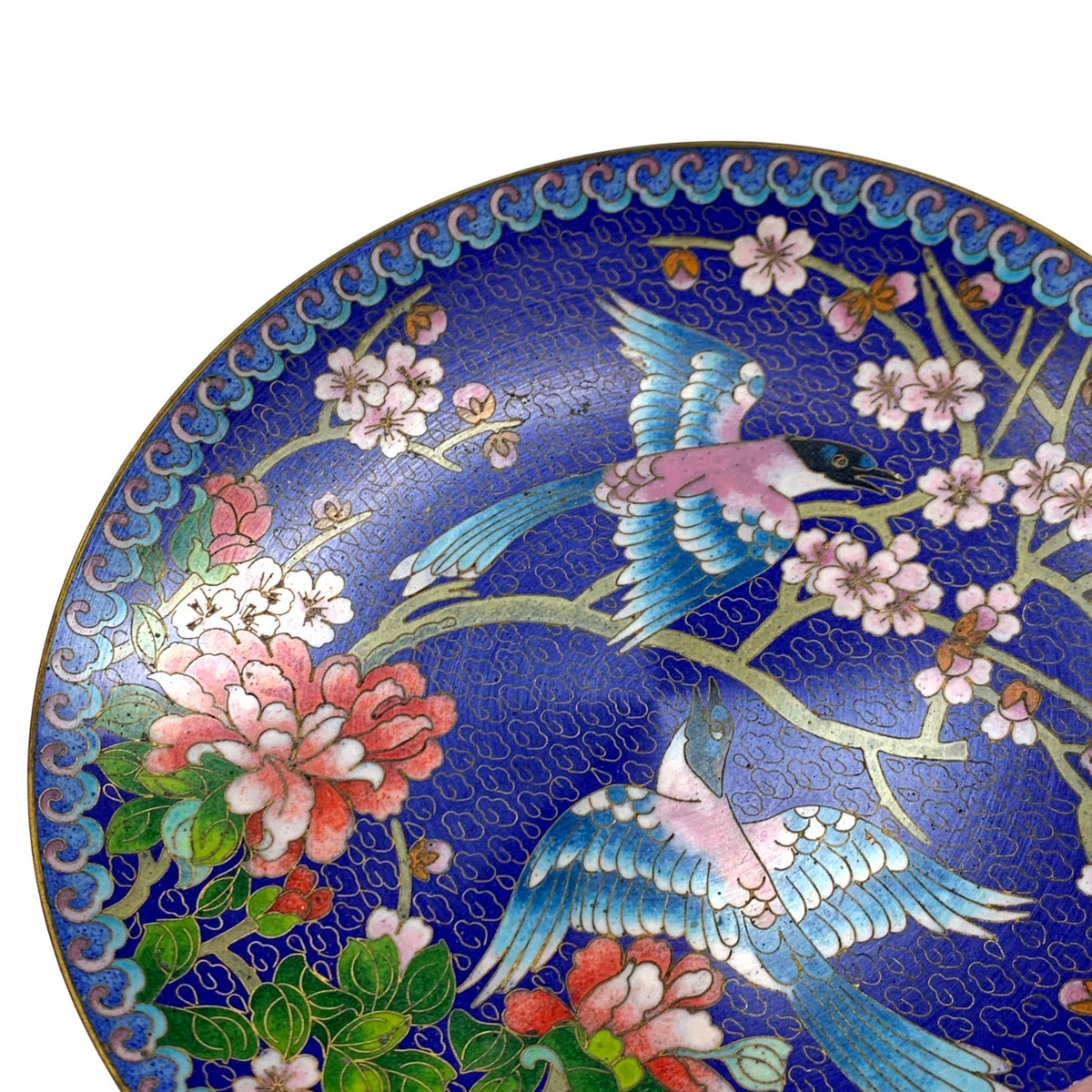 Ching-t'ai-Ian Artist Workshop "Azure-Winged Magpie" Cloisonné Plate