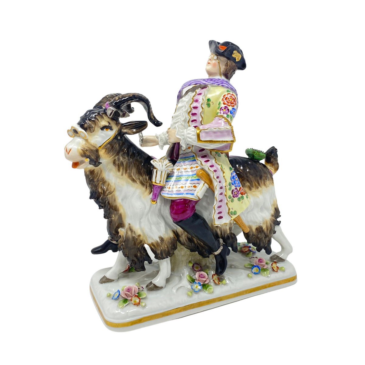 Count Brühl's Tailor on a Goat Porcelain by Sitzendorf