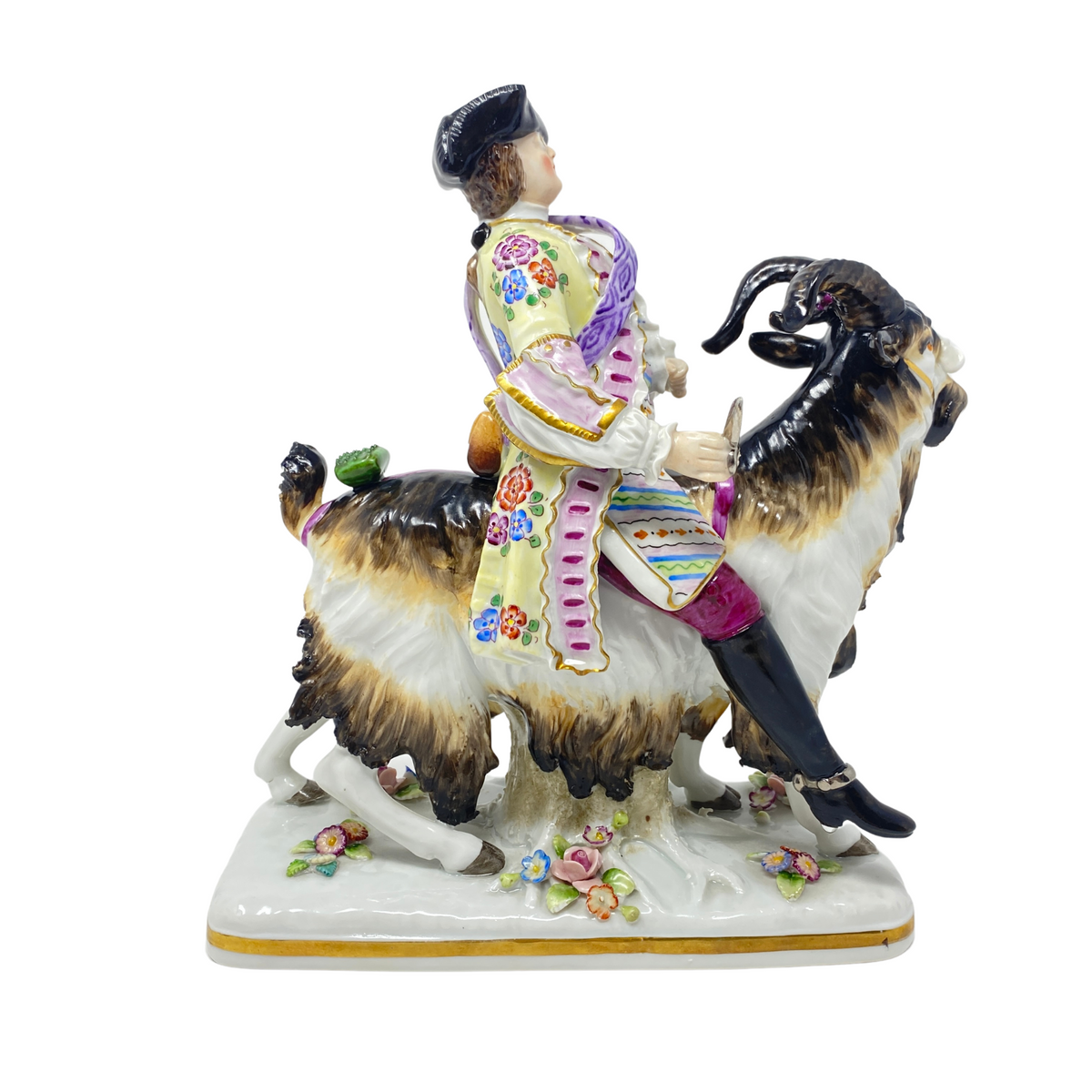 Count Brühl's Tailor on a Goat Porcelain by Sitzendorf