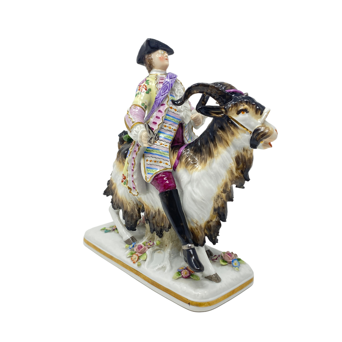 Count Brühl's Tailor on a Goat Porcelain by Sitzendorf