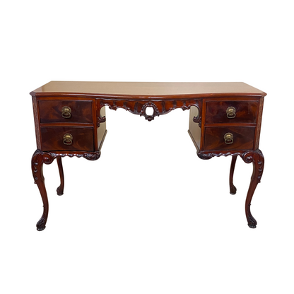 Antique Carved Chippendale Mahogany Vanity / Desk