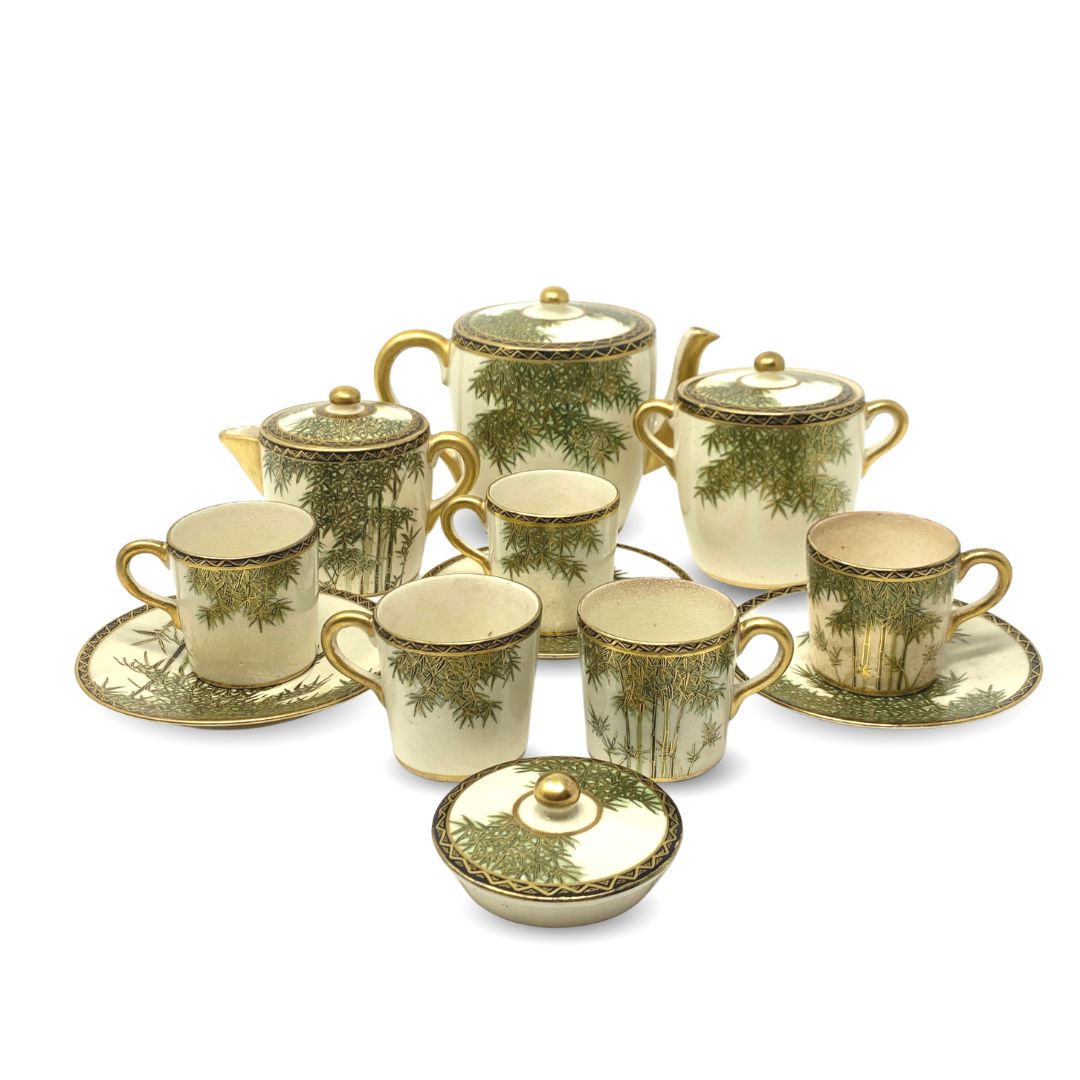 Y. Taniguchi Signed Antique Japanese 15pc Tea Set