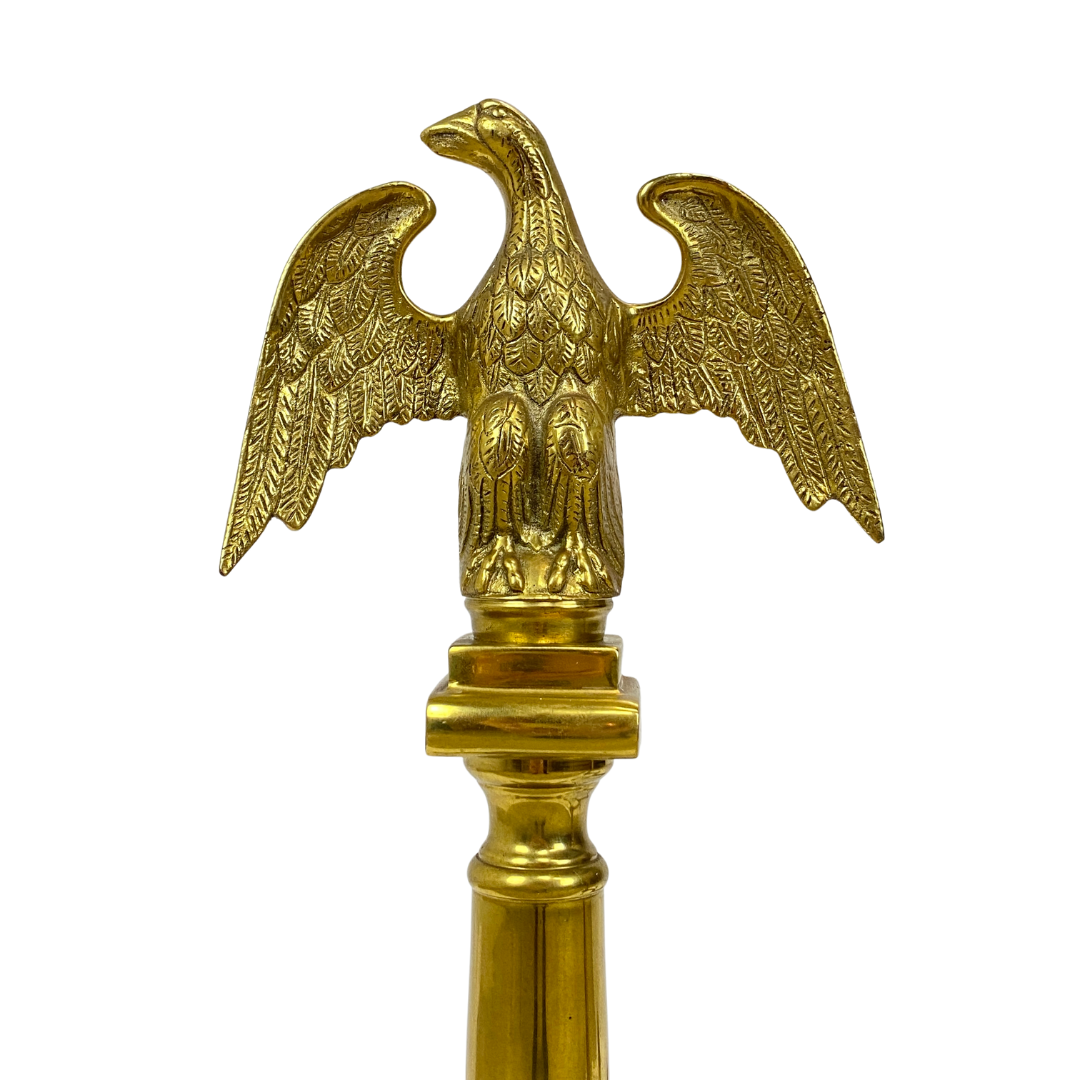 HARVIN CO PR BRASS ANDIRONS 23 for sale at auction on 30th