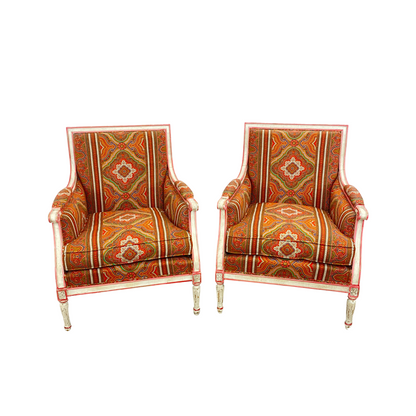 Louis XVI 3pc Down Cushioned Chair/Loveseat Set